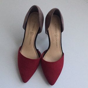 Red and Taupe Heels